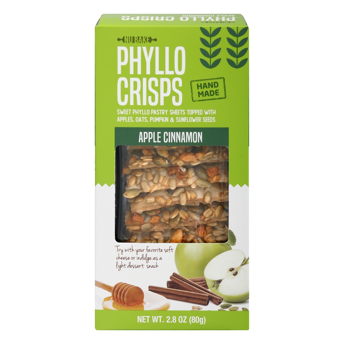 slide 1 of 1, NU Bake Apple Cinnamon Phyllo Crisps 2.8 oz, 2.8 oz