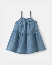Oshkosh Baby Girl Denim Chambray Dress - Light Wash Light Wash 24M