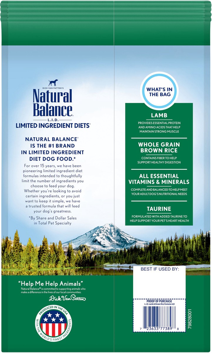 slide 7 of 8, Natural Balance Dog Food, Lamb, 4 lb