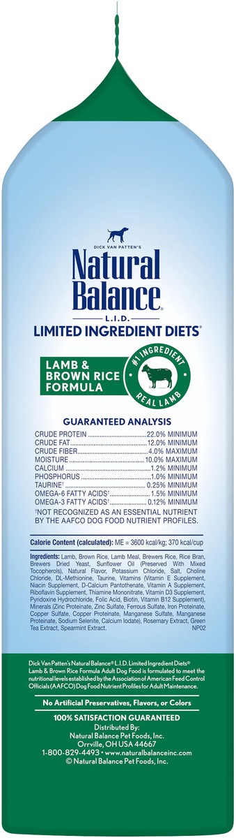slide 6 of 8, Natural Balance Dog Food, Lamb, 4 lb