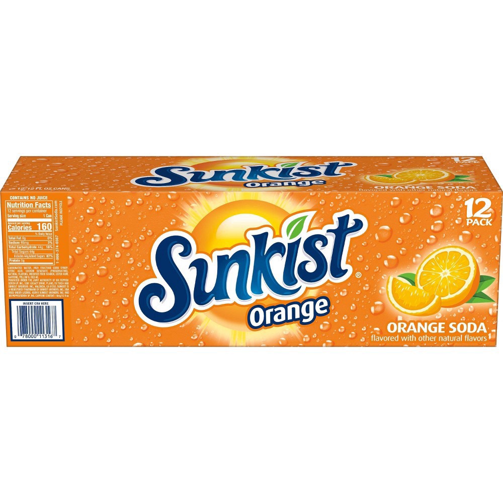 slide 3 of 15, Sunkist Orange Soda - 12pk/12 fl oz Cans, 12 ct; 12 fl oz