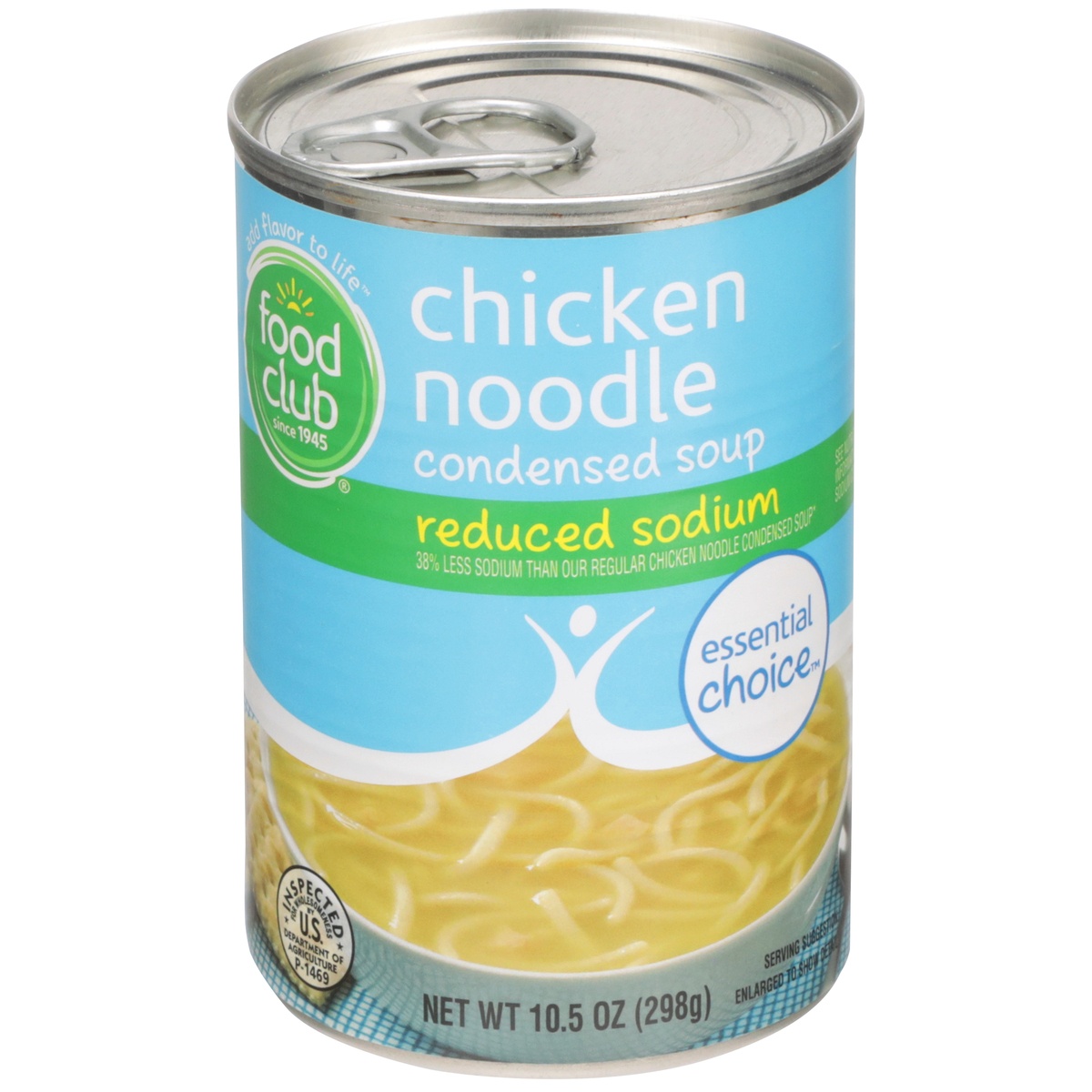 slide 1 of 10, Food Club Reduced Sodium Chicken Noodle Condensed Soup, 1 ct