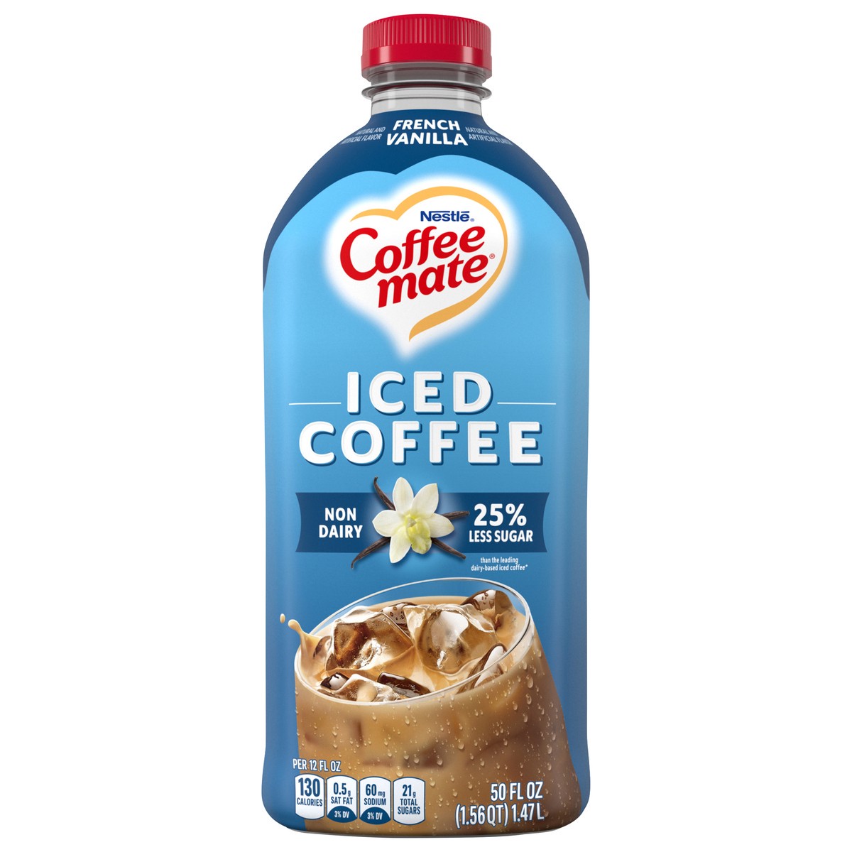 slide 8 of 11, Coffee-Mate Nestle Coffee Mate French Vanilla Iced Coffee, Non Dairy Coffee Drink 50 fl oz., 50 fl oz