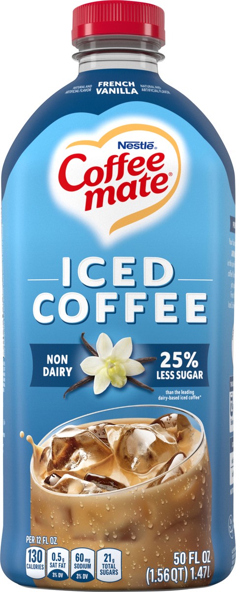 slide 3 of 11, Coffee-Mate Nestle Coffee Mate French Vanilla Iced Coffee, Non Dairy Coffee Drink 50 fl oz., 50 fl oz