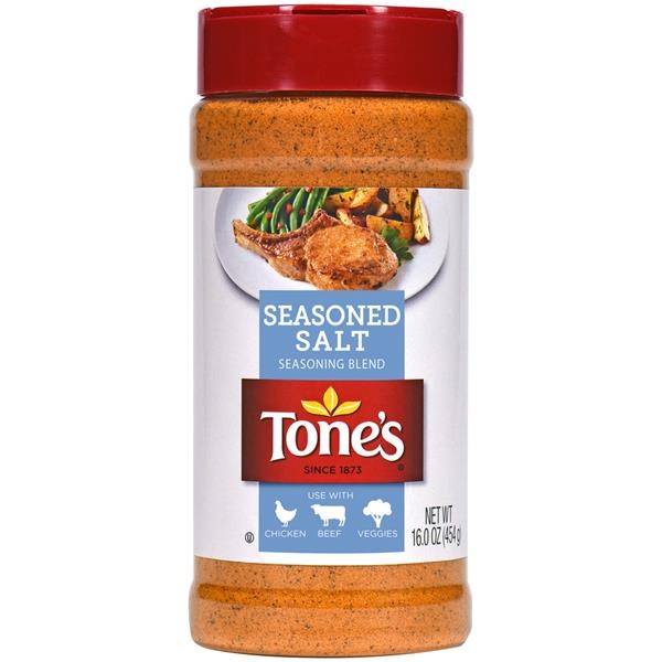 slide 1 of 1, Tone's Seasoned Salt Seasoning Blend, 16 oz