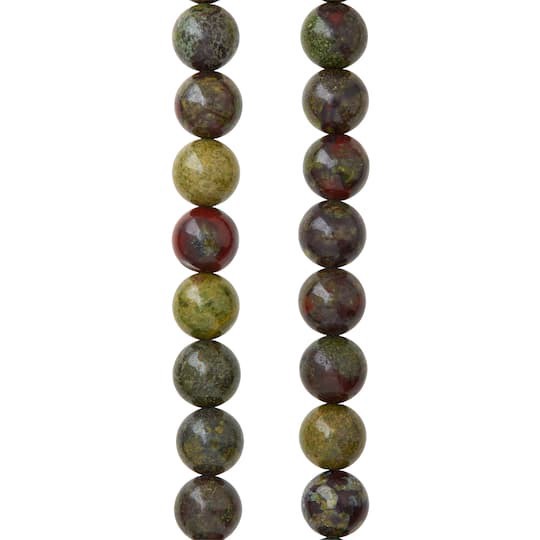 slide 1 of 3, Dragon Blood Jasper Round Beads, 8mm By Bead Landing, 8mm