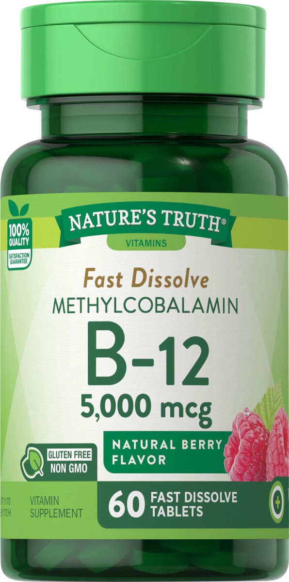 slide 4 of 5, Nature's Truth Fast Dissolve Vitamin B-12 5,000 mcg, 60 ct