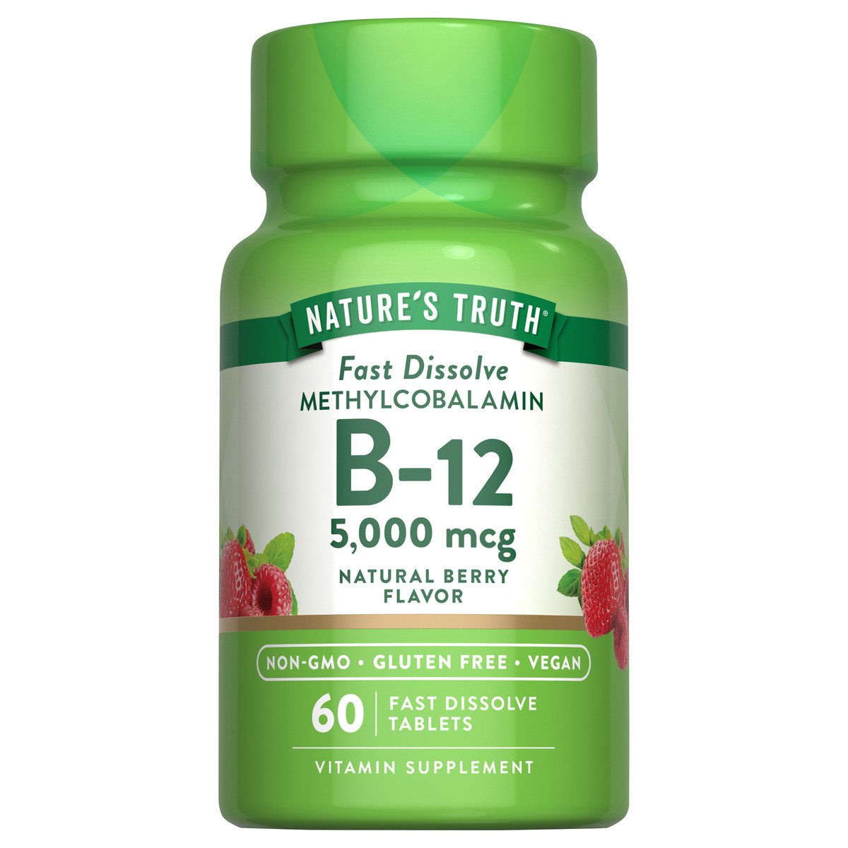 slide 1 of 5, Nature's Truth Fast Dissolve Vitamin B-12 5,000 mcg, 60 ct