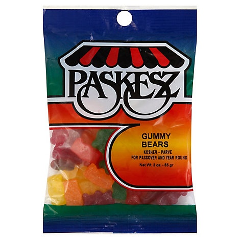 slide 1 of 1, Paskesz Candy Gummy Bears, 3 oz