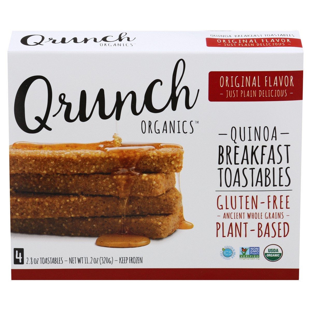 slide 1 of 12, Qrunch Organics Original Flavor Breakfast Toastables 4 ea, 4 ct
