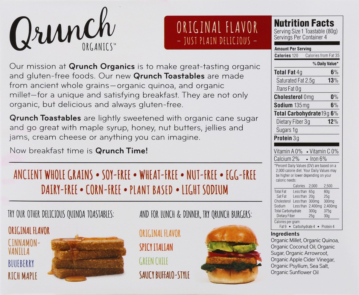 slide 9 of 12, Qrunch Organics Original Flavor Breakfast Toastables 4 ea, 4 ct