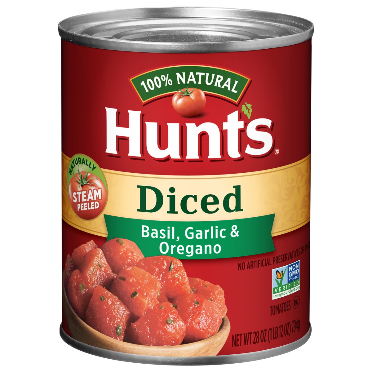 slide 1 of 5, Hunt's Diced Basil, Garlic & Oregano Tomatoes 28 oz, 28 oz