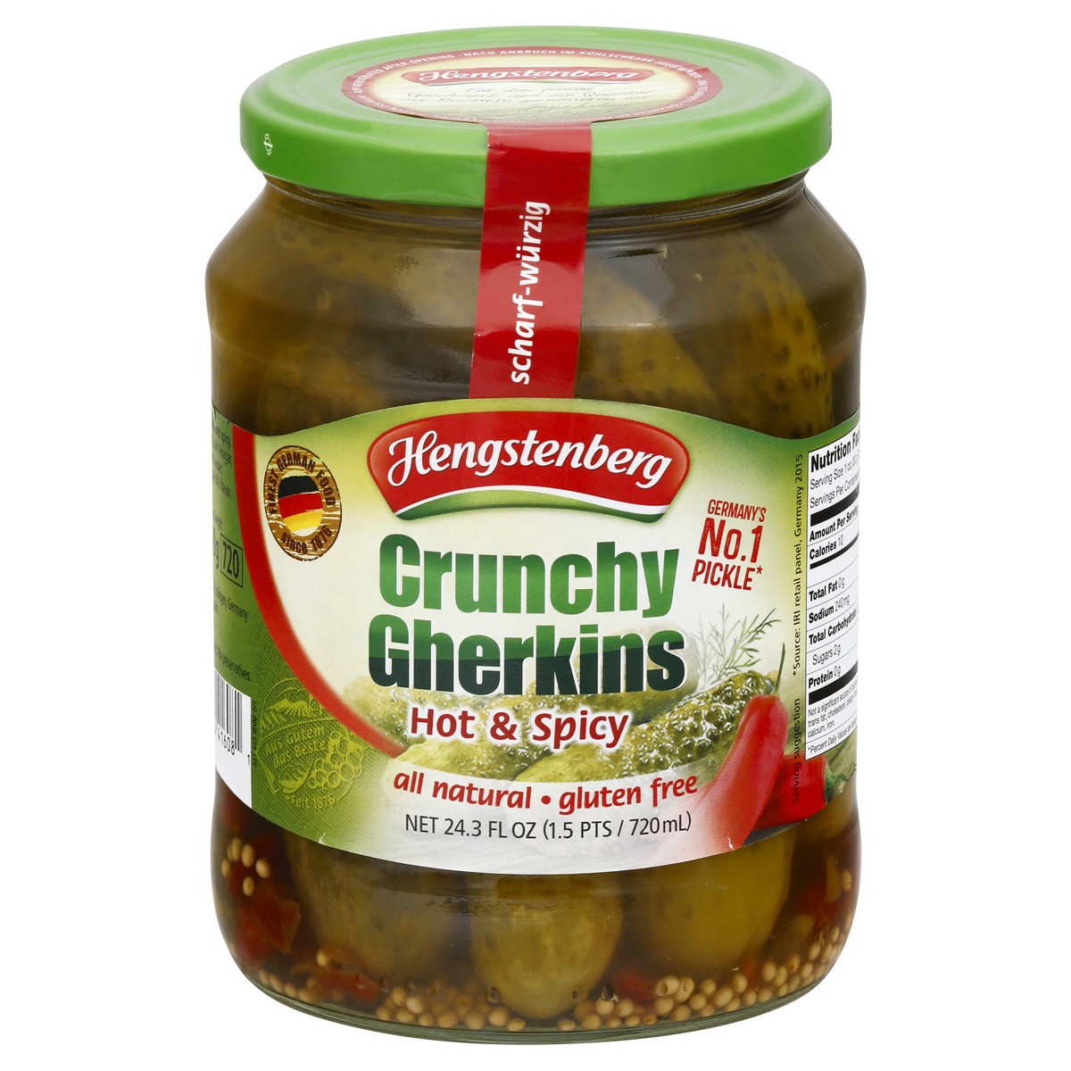 slide 4 of 8, Hengstenberg Crunchy Gherkins 24.3 oz, 24.3 oz