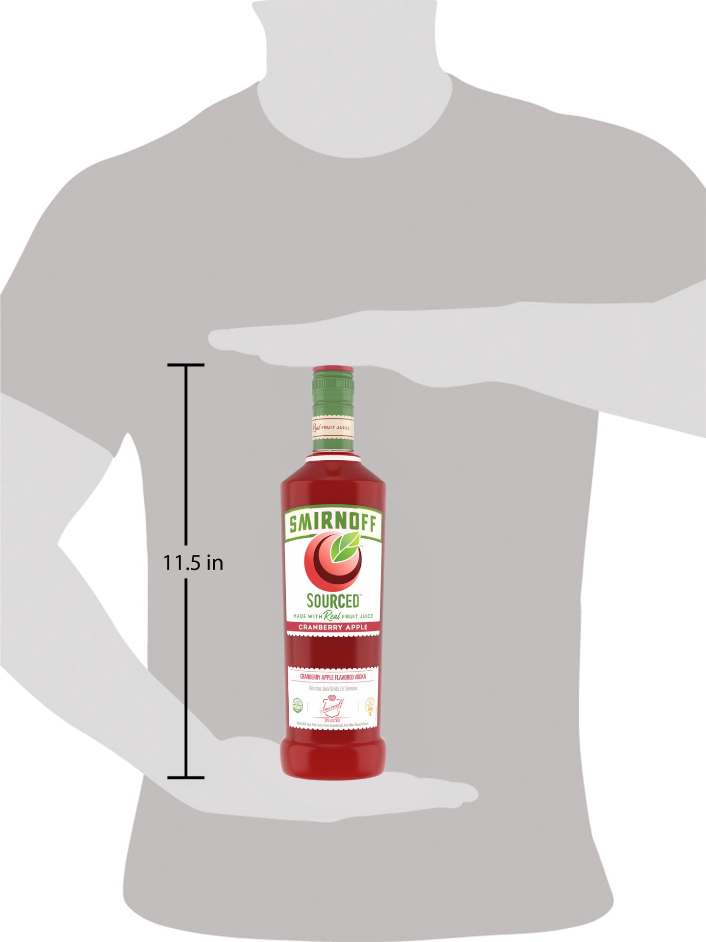 slide 10 of 10, Smirnoff Sourced Cranberry Apple Vodka, 750 ml