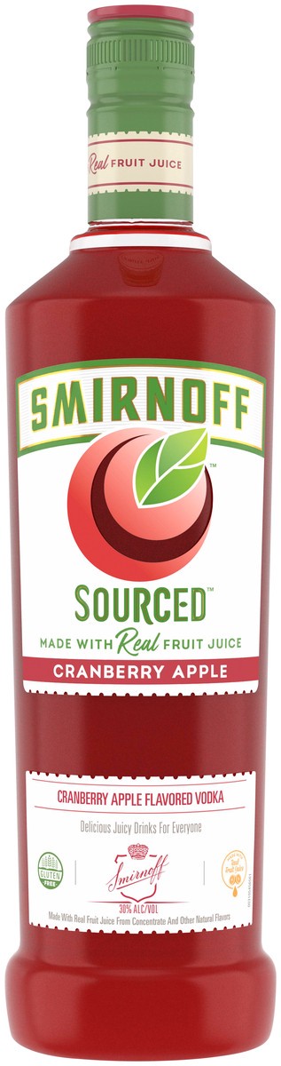 slide 1 of 10, Smirnoff Sourced Cranberry Apple Vodka, 750 ml