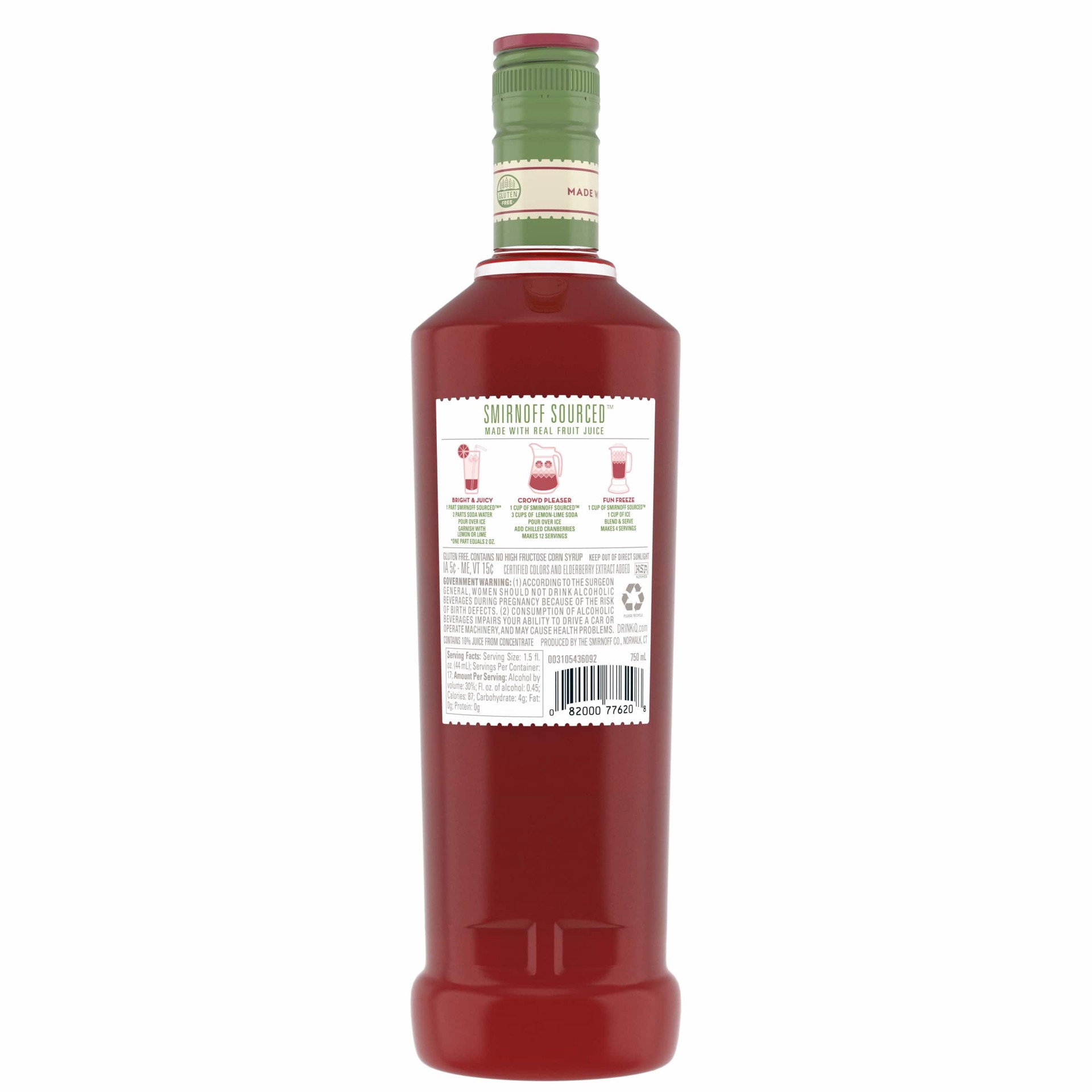 slide 3 of 10, Smirnoff Sourced Cranberry Apple Vodka, 750 ml