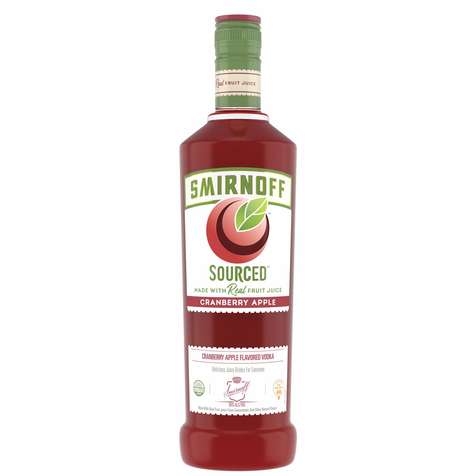 slide 5 of 10, Smirnoff Sourced Cranberry Apple Vodka, 750 ml