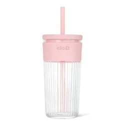 Ello Ava 18oz Straw Tumbler Pink