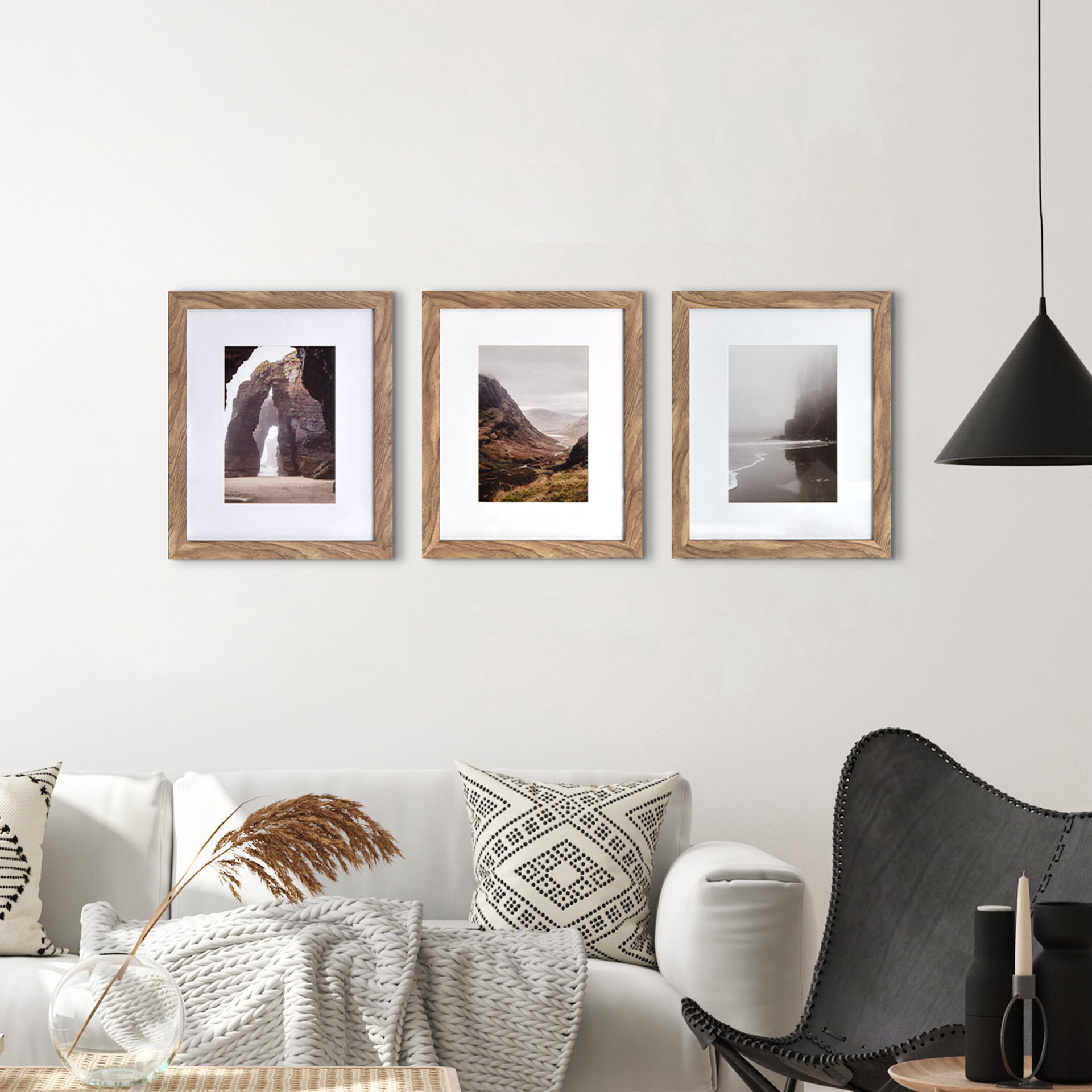 slide 3 of 7, 3 Pack Gallery Honey Frame With Mat By Studio Decor, 3 ct