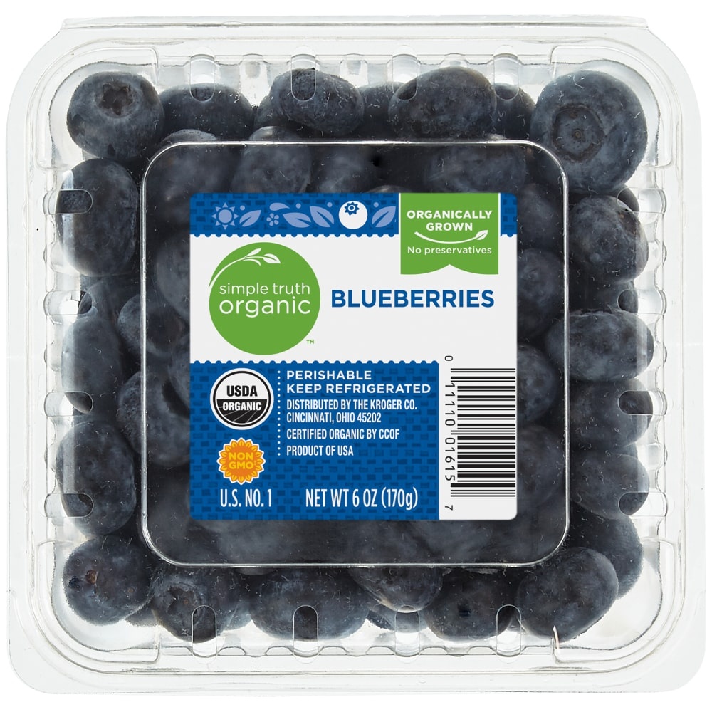 slide 1 of 1, Simple Truth Organic Blueberries, 6 oz