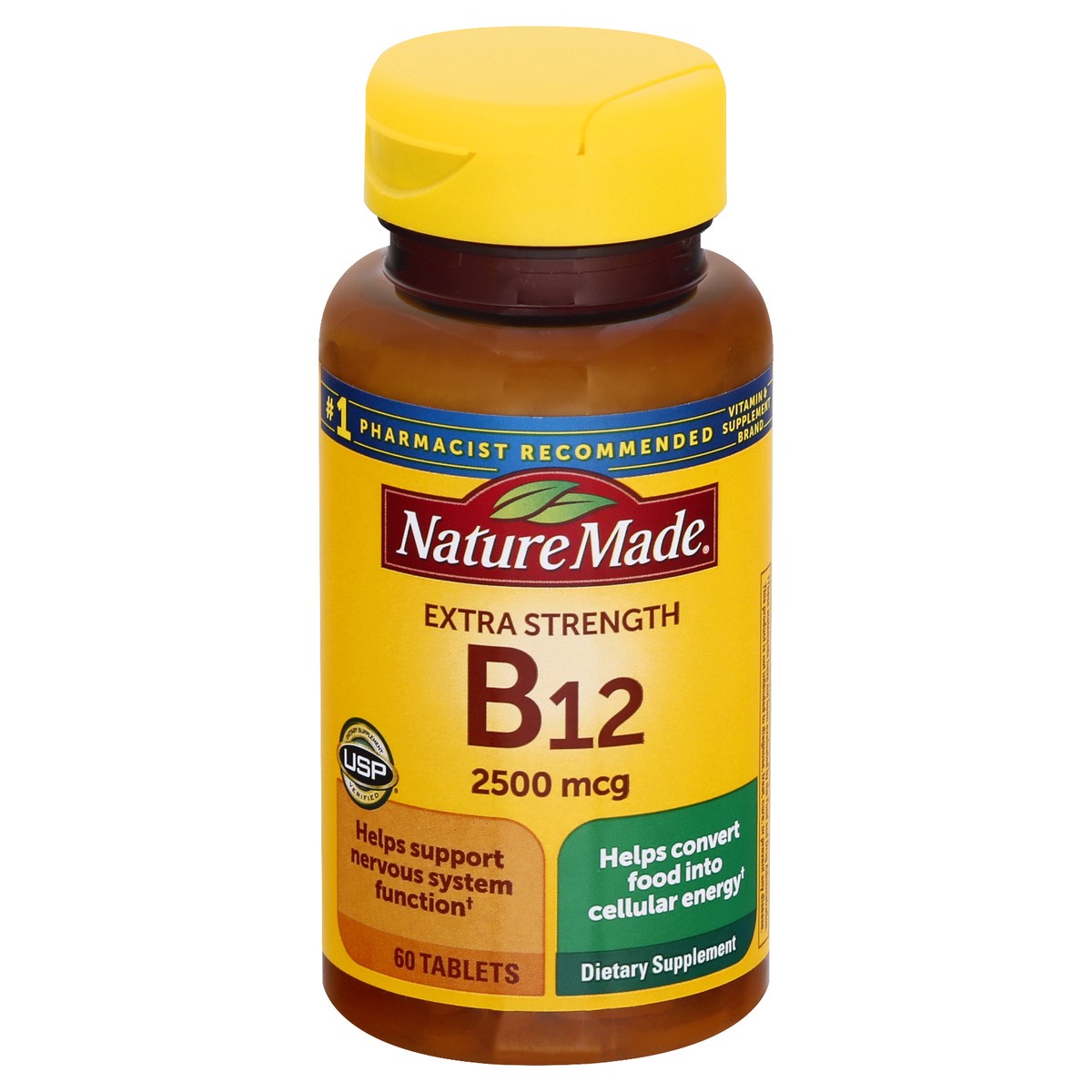 slide 1 of 60, Nature Made Extra Strength Vitamin B12 2500 mcg Tablets for Energy Metabolism Support - 60ct, 60 ct