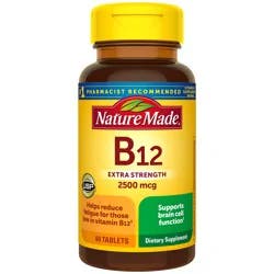 Nature Made Extra Strength Vitamin B12 2500 mcg, Dietary Supplement for Energy Metabolism Support, 60 Tablets, 60 Day Supply