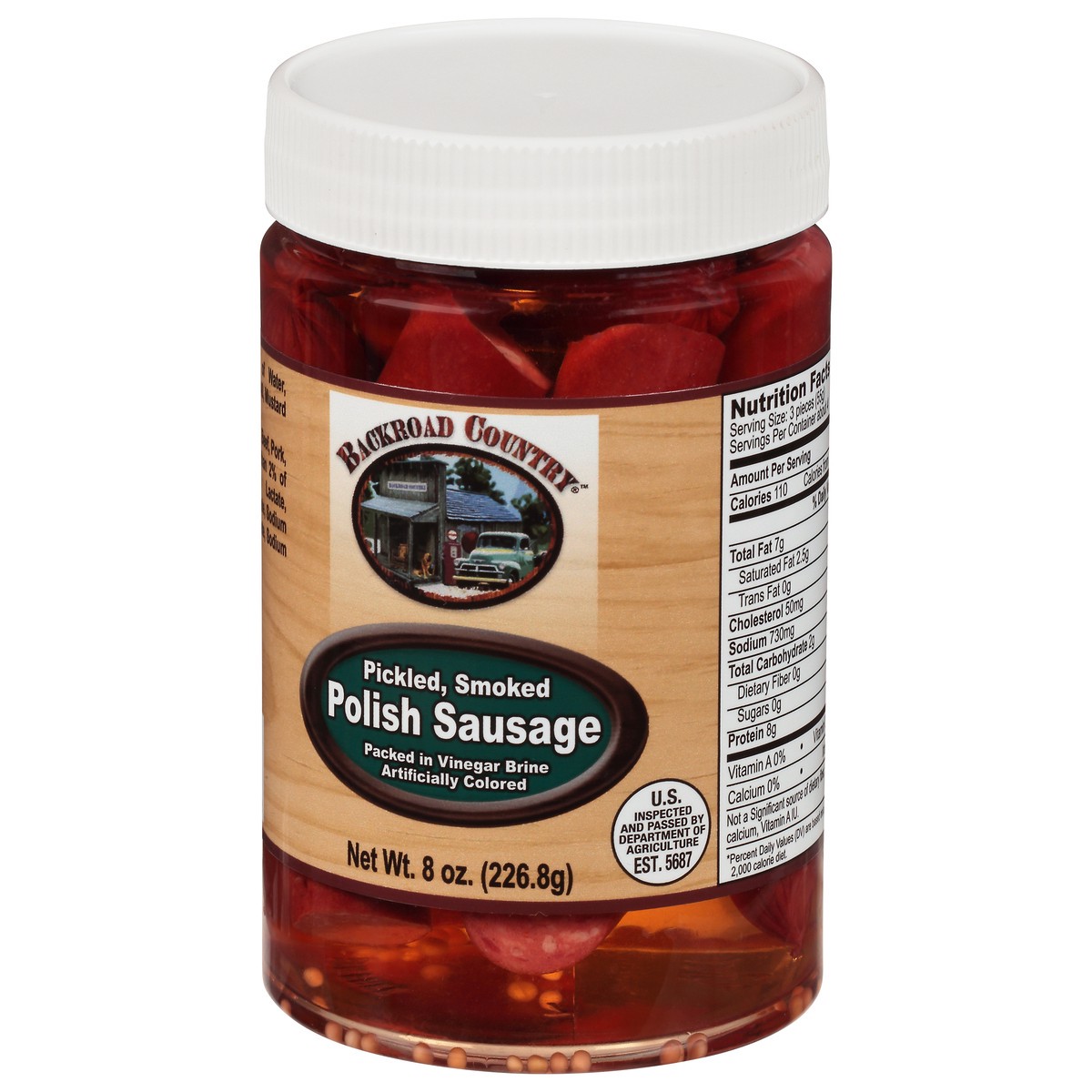 slide 3 of 12, Backroad Country Pickled Smoked Polished Sausage 8 oz, 8 oz