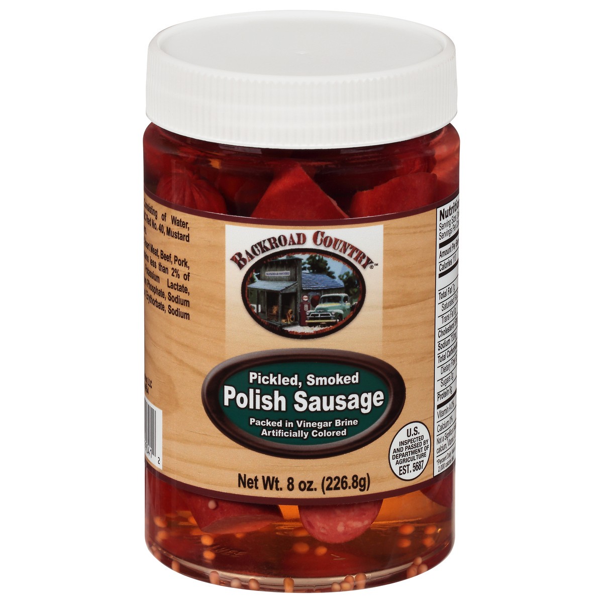 slide 1 of 12, Backroad Country Pickled Smoked Polished Sausage 8 oz, 8 oz