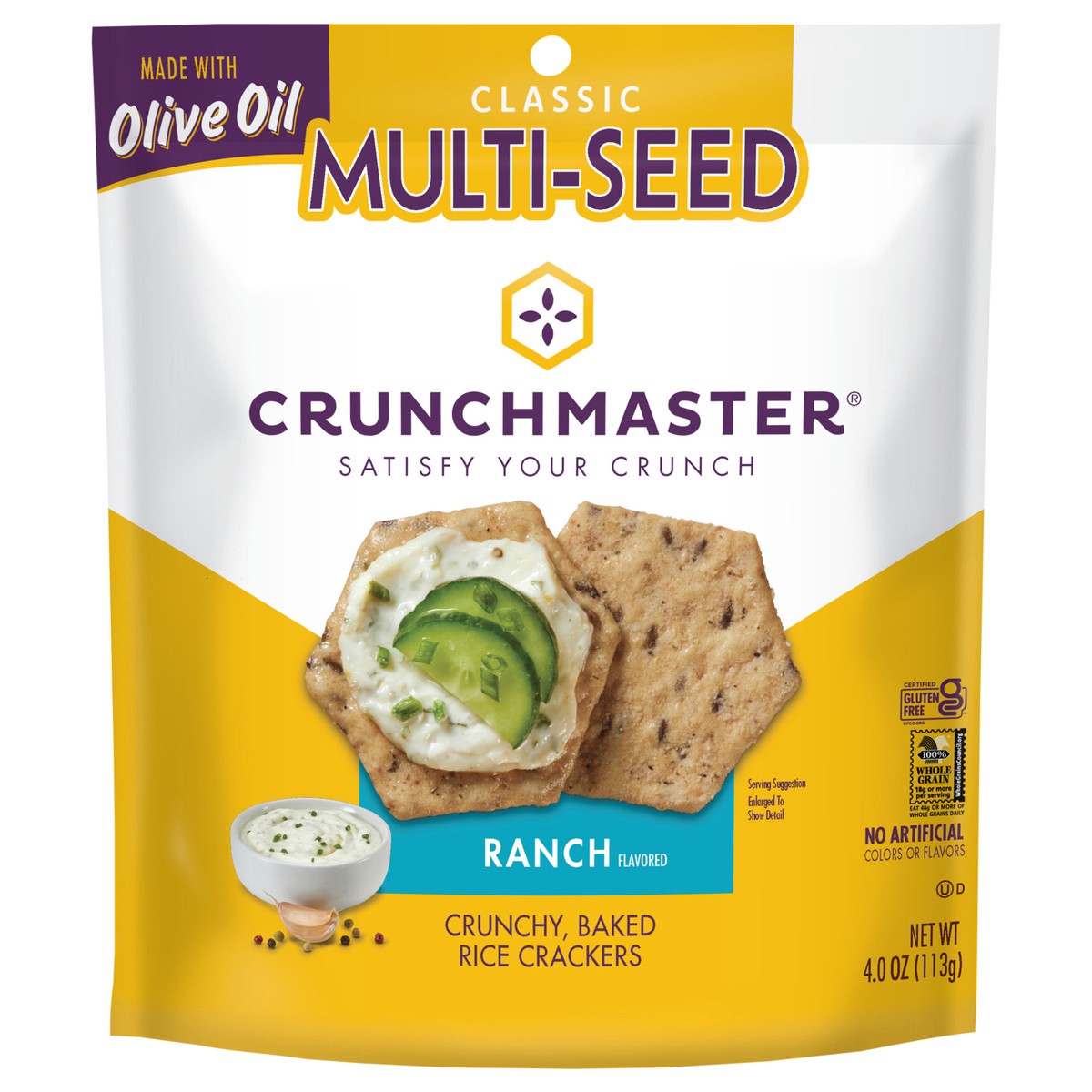 slide 1 of 7, Crunchmaster Ranch Rice Crackers, 4 oz