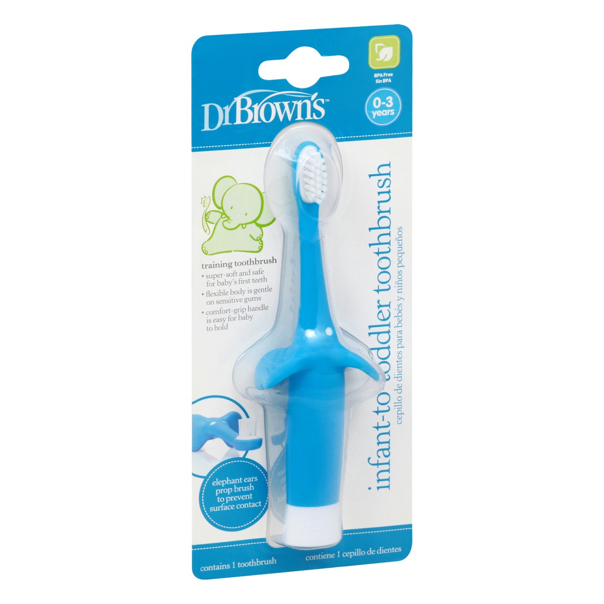 slide 5 of 11, Dr. Brown's Infant-To-Toddler Toothbrush - Blue Elephant, 1 ea