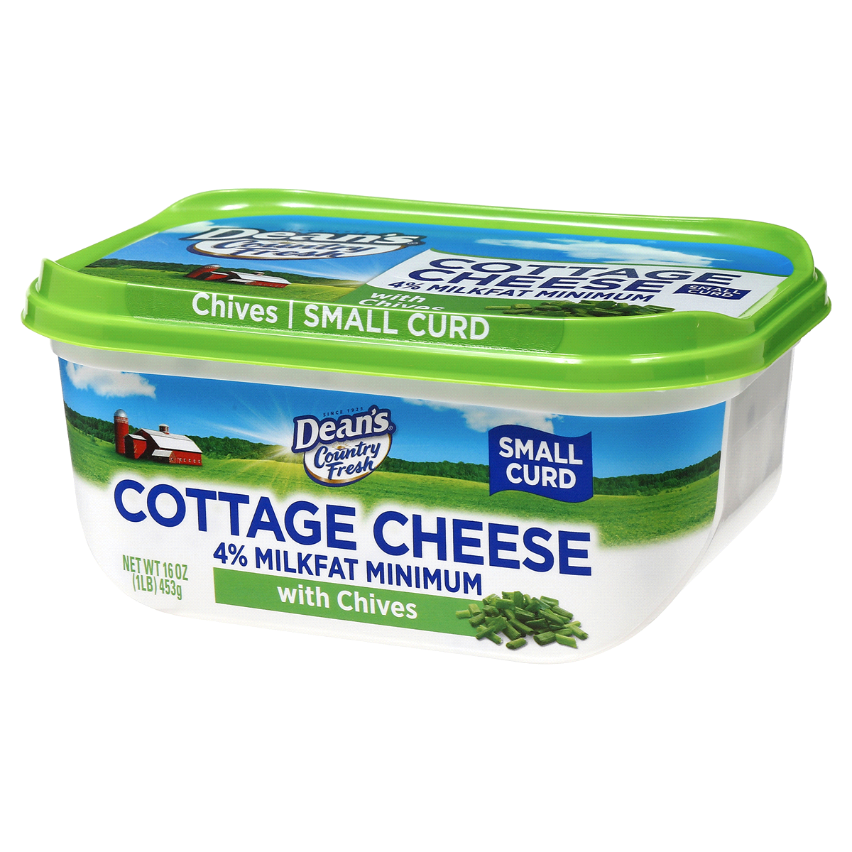 slide 5 of 6, Dean's Cottage Cheese, Small Curd, 4% Milkfat Minimum, with Chives, 16 oz