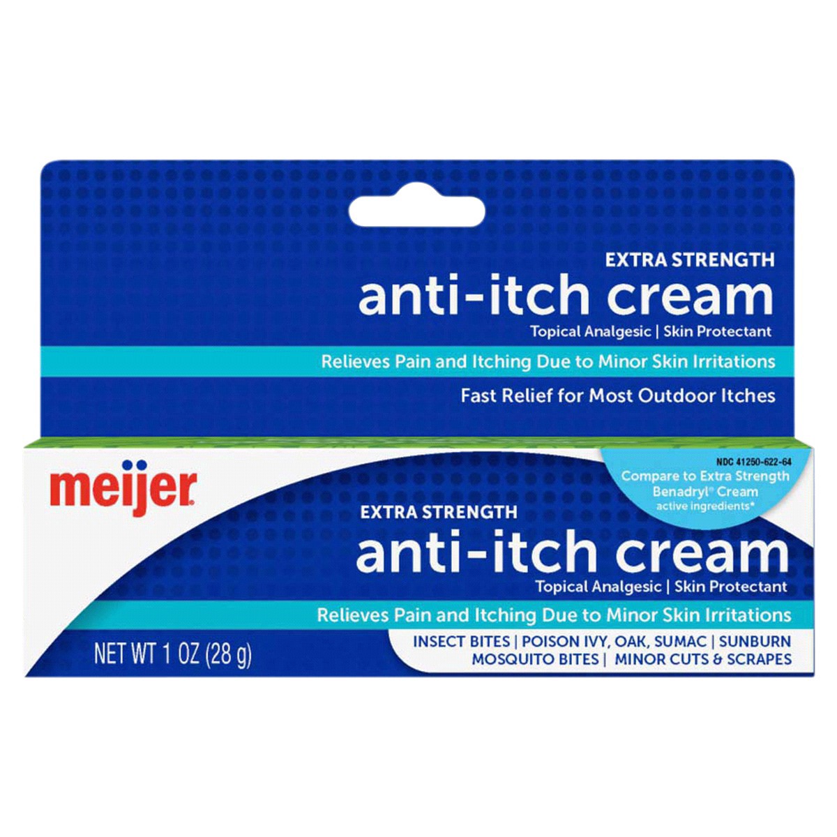 slide 1 of 29, Meijer Extra Strength Anti-Itch & Skin Protectant Cream; relieves itching from poison ivy, oak and sumac; bug bites and minor skin irritations, 1 oz