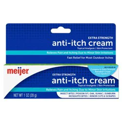 Meijer Extra Strength Anti-Itch & Skin Protectant Cream; relieves itching from poison ivy, oak and sumac; bug bites and minor skin irritations