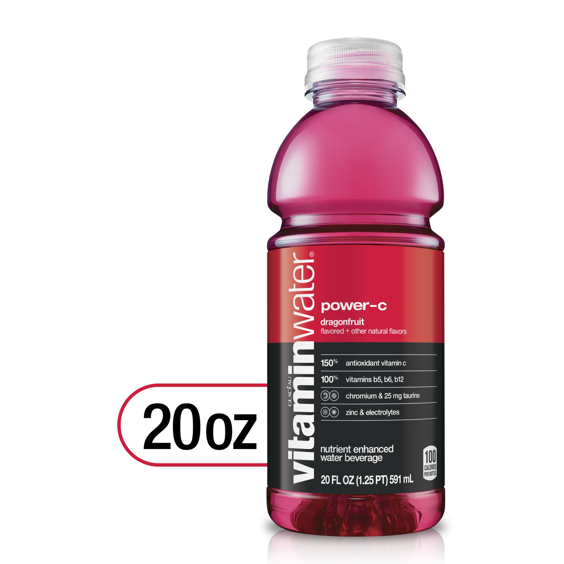 slide 1 of 1, vitaminwater Power-C Dragonfruit - 20 fl oz, 1 ct