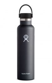 slide 1 of 1, Hydro Flask Black Standard Mouth W/Flex Cap, 1 oz