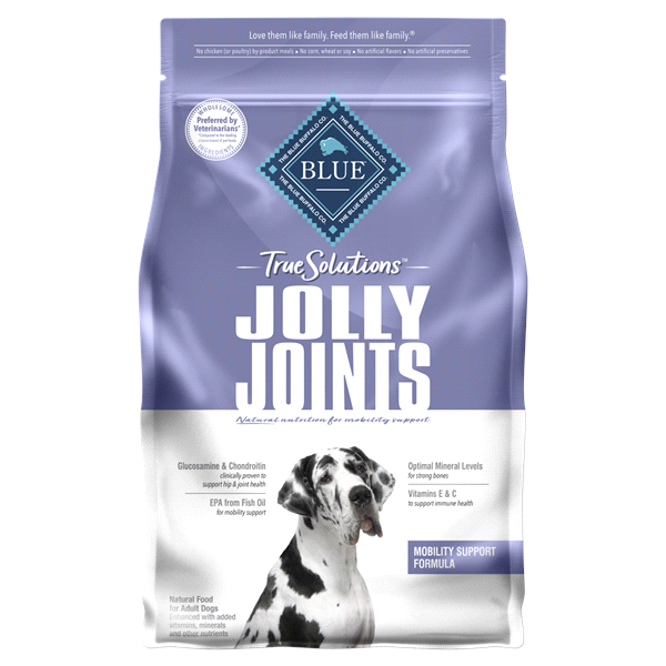 slide 1 of 1, Blue Buffalo True Solutions Jolly Joints Mobility Support Adult Dry Dog Food, 4 lb