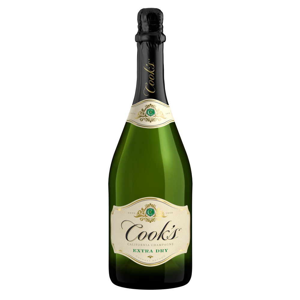 slide 1 of 43, Cook's California Champagne Extra Dry White Sparkling Wine, 750 mL Bottle, 25.35 fl. oz