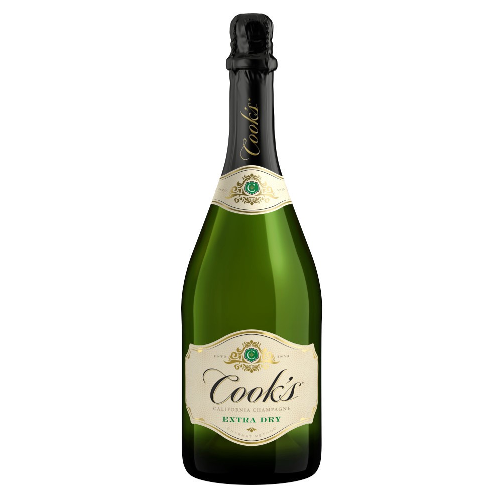 slide 1 of 43, Cook's California Champagne Extra Dry White Sparkling Wine, 750 mL Bottle, 25.36 fl oz