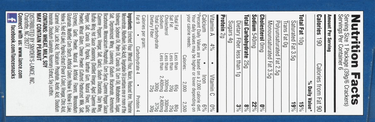 slide 2 of 5, Lance Cracker Sandwiches 6 ea, 8.25 oz