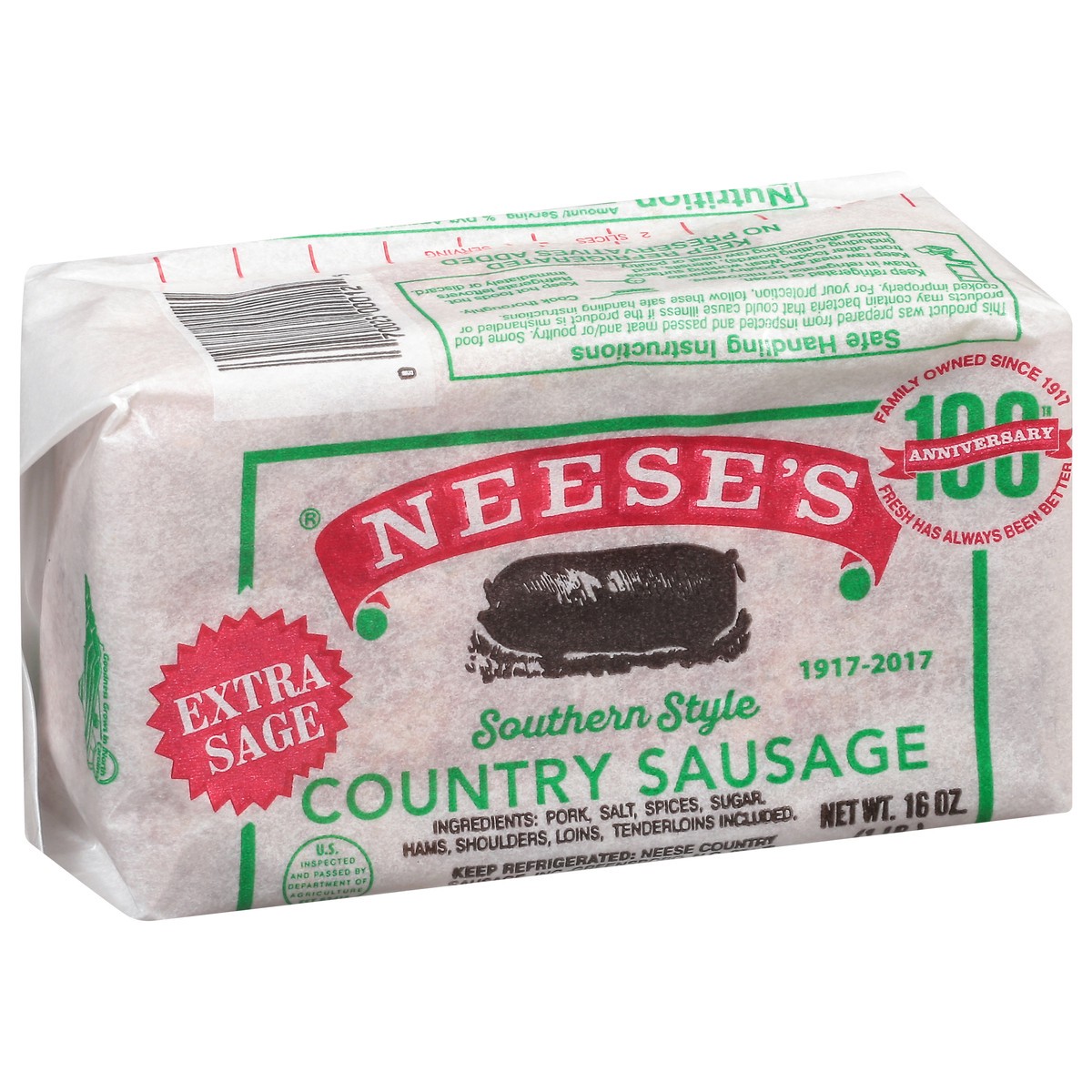 slide 9 of 9, Neese's Southern Style Country Sausage 16 oz, 16 oz