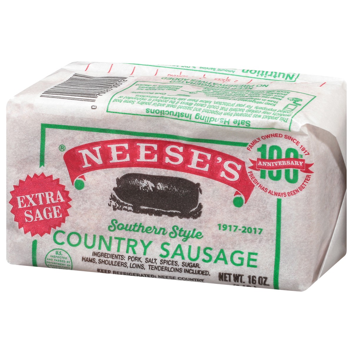 slide 5 of 9, Neese's Southern Style Country Sausage 16 oz, 16 oz