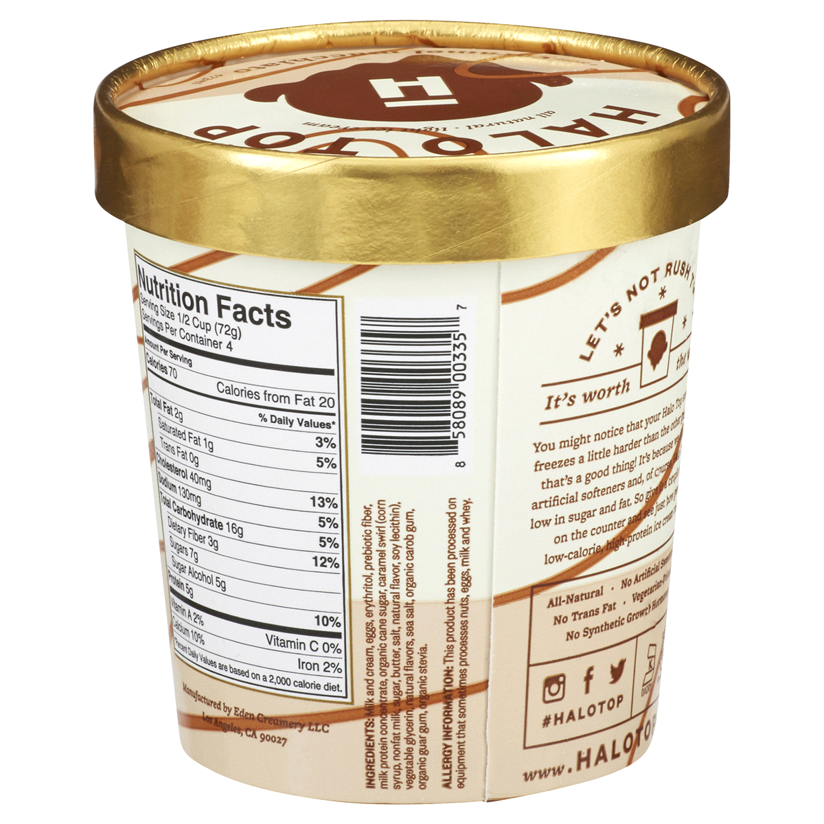 slide 7 of 12, Halo Top Carml Macchiato Light Ice Cream, 1 pint