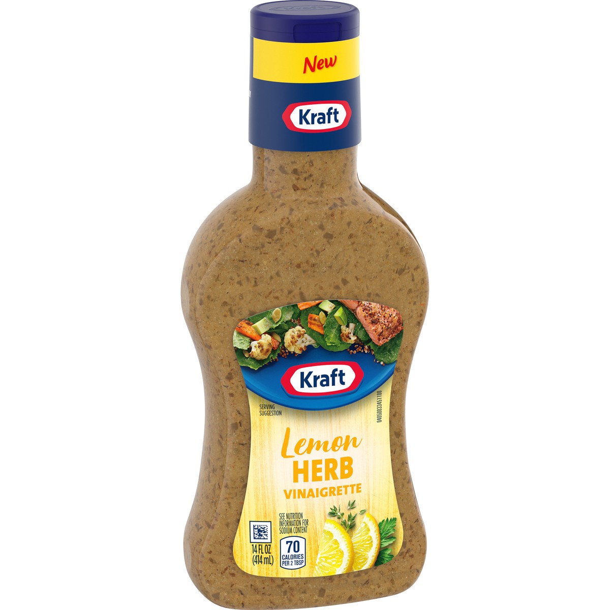 slide 4 of 9, Kraft Lemon Herb Vinaigrette Salad Dressing, 14 fl oz Bottle, 14 fl oz