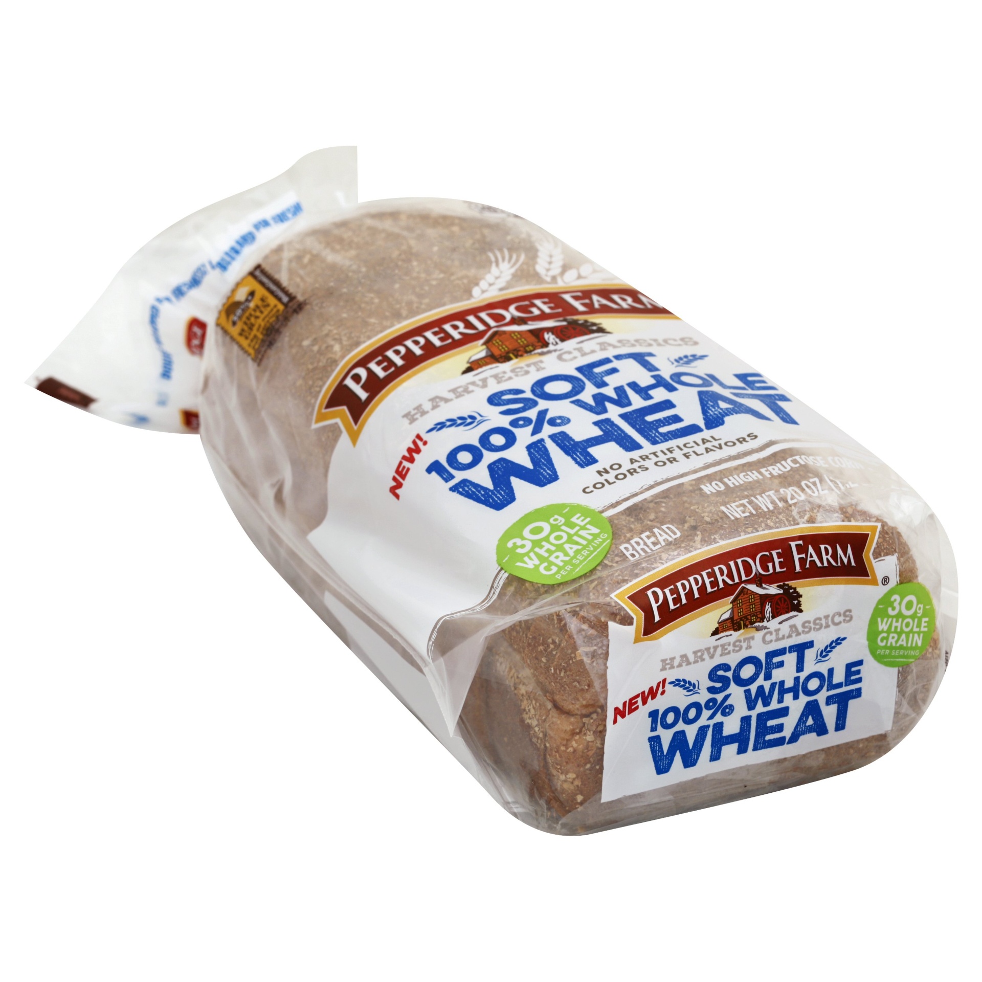 slide 1 of 6, Pepperidge Farm Harvest Classics Soft 100% Whole Wheat Bread, 20 oz