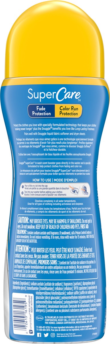 slide 3 of 3, Snuggle SuperCare In-Wash Scent Booster, Lilies and Linen, Fade Protection and Color Run Protection, 19 Ounce, 19 oz