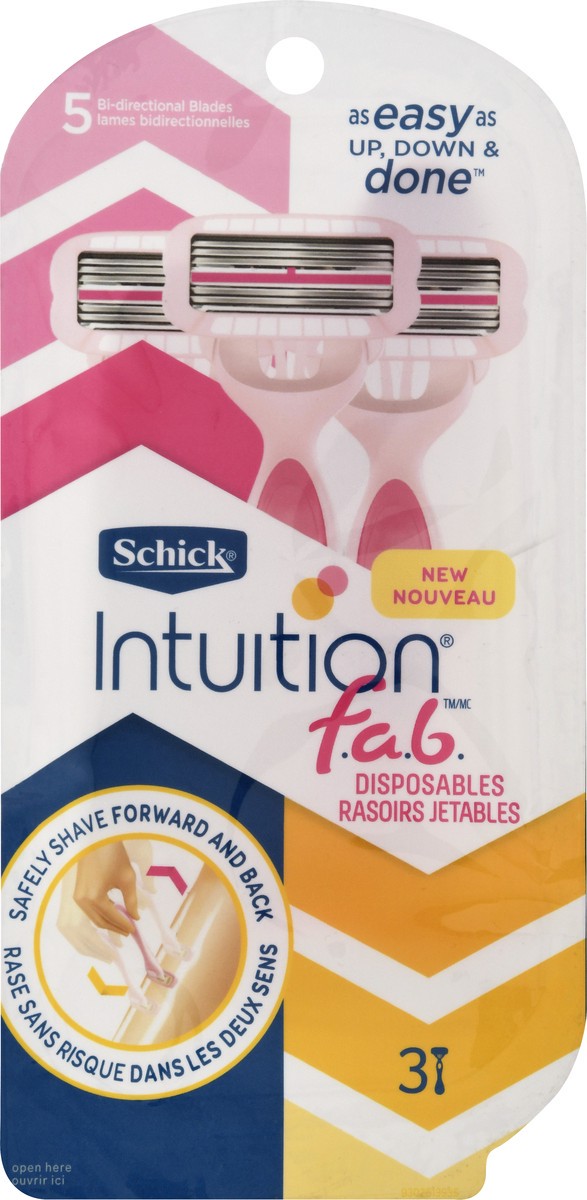 slide 4 of 6, Schick Intuition f.a.b. Women's Disposable Razors, 3 ct, 3 ct