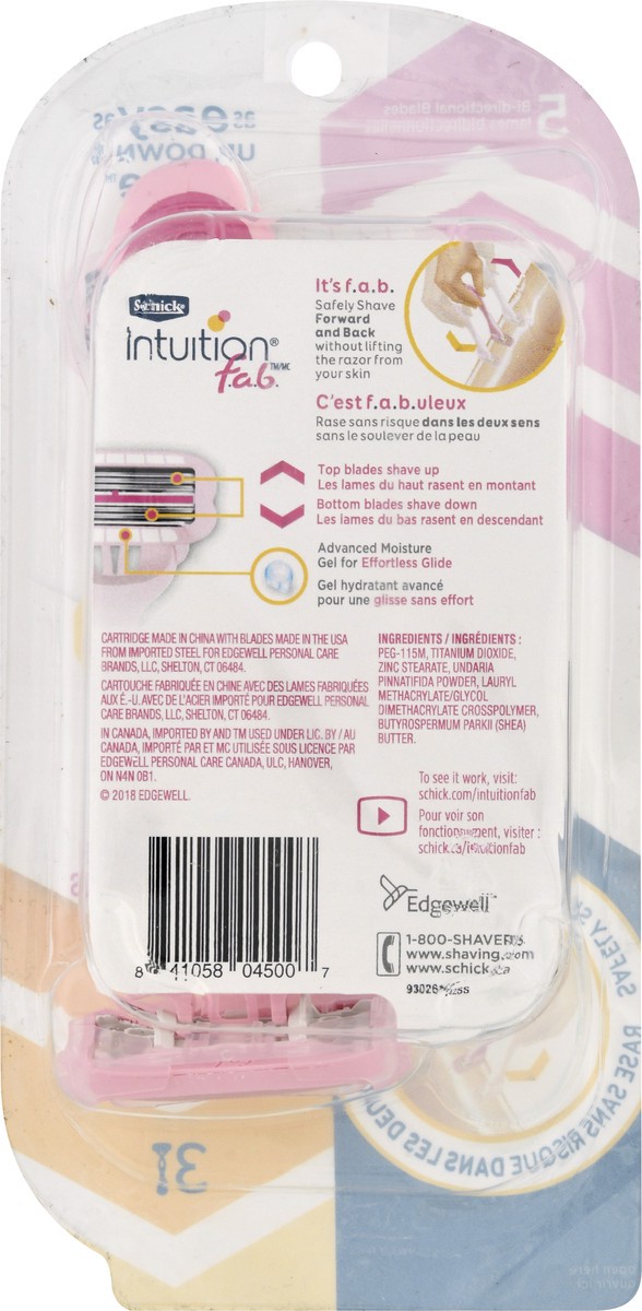 slide 3 of 6, Schick Intuition f.a.b. Women's Disposable Razors, 3 ct, 3 ct