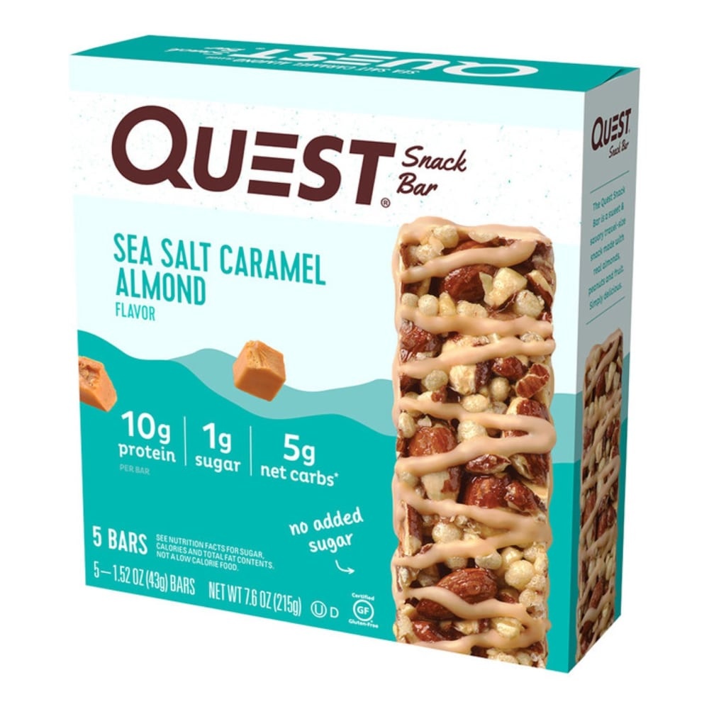 slide 1 of 1, Quest Sea Salt Caramel Almond Snack Bar, 1 ct
