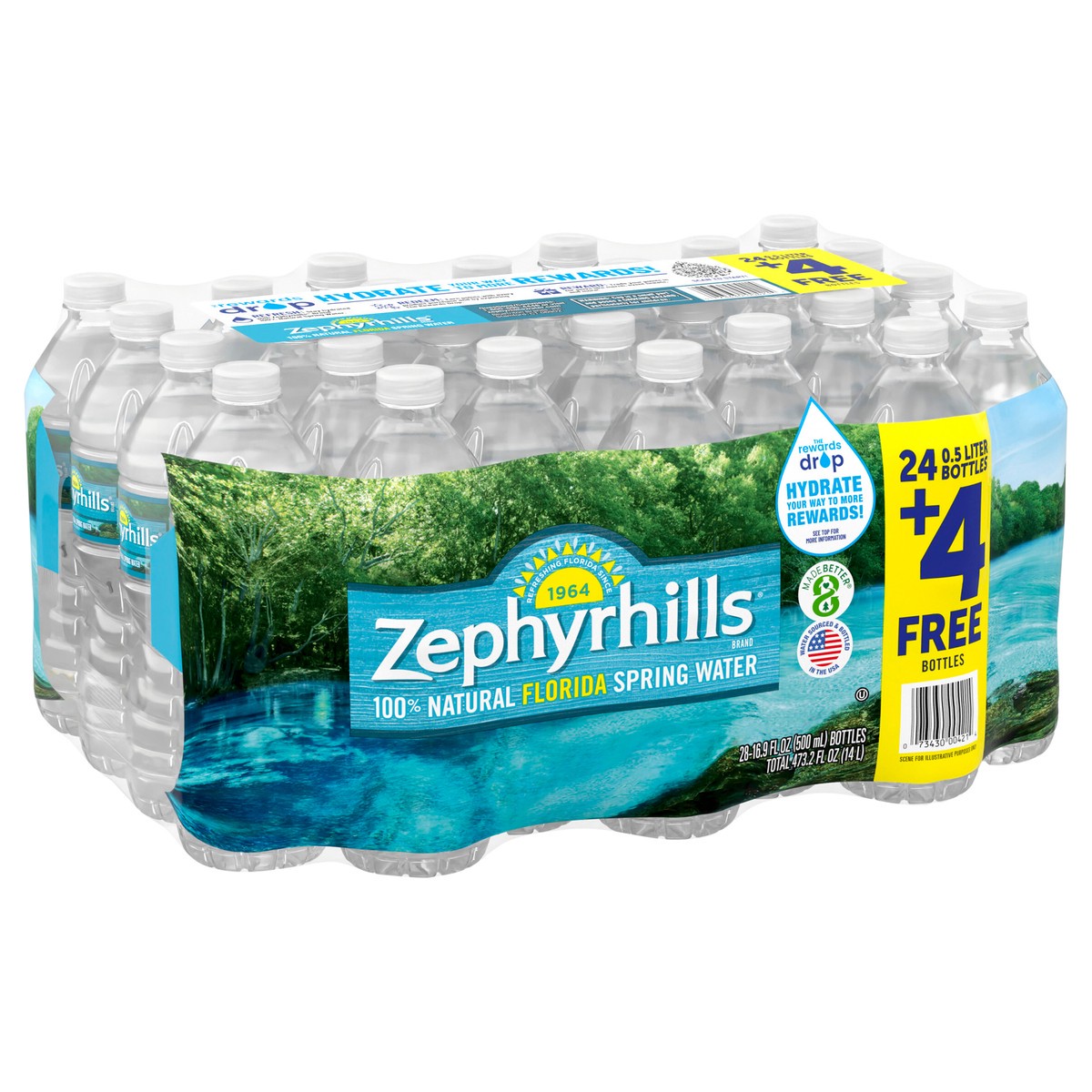 slide 3 of 8, Zephyrhills Brand 100% Natural Spring Water, 16.9-ounce plastic bottles (Total of 28), 5 liter