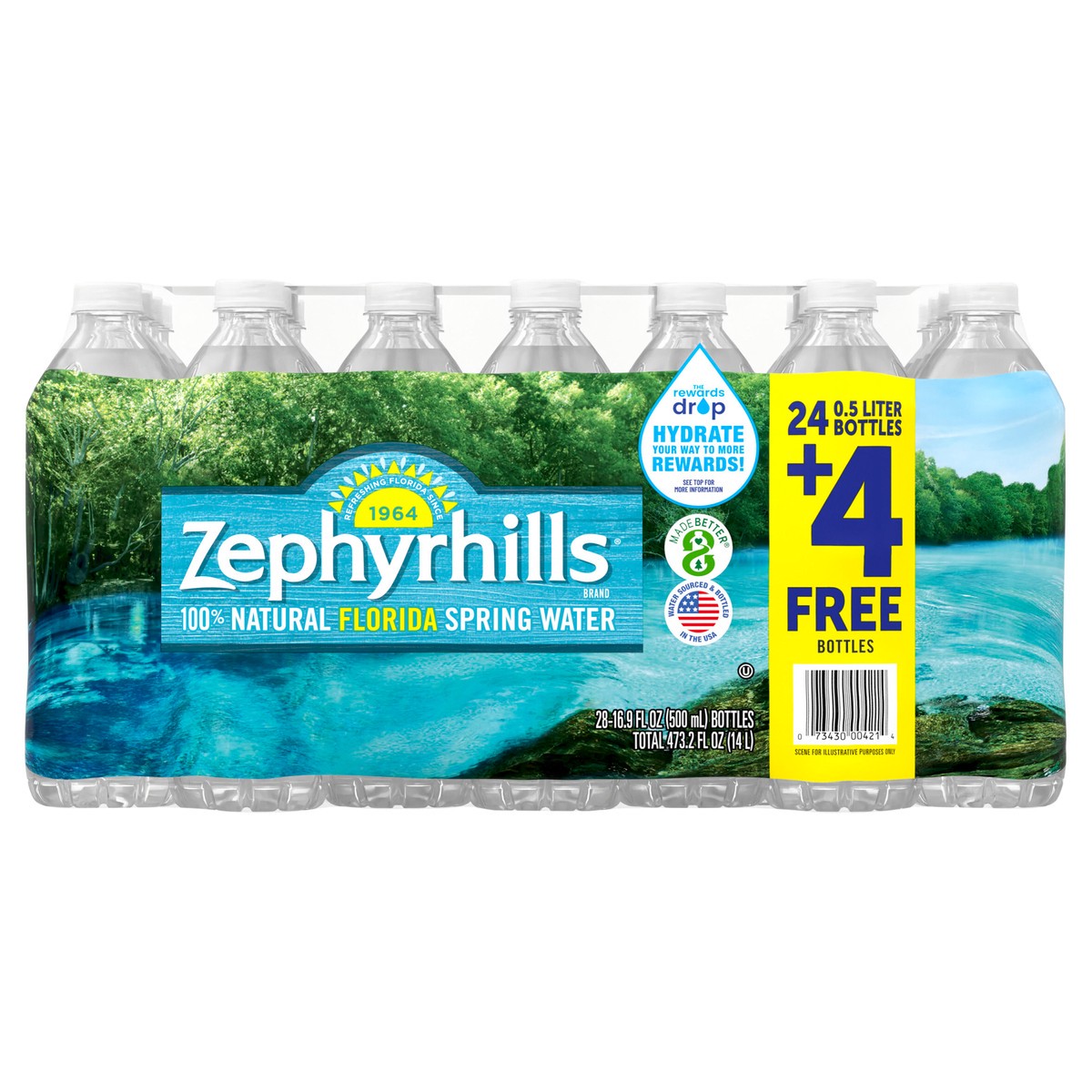 slide 1 of 8, Zephyrhills Brand 100% Natural Spring Water, 16.9-ounce plastic bottles (Total of 28), 5 liter